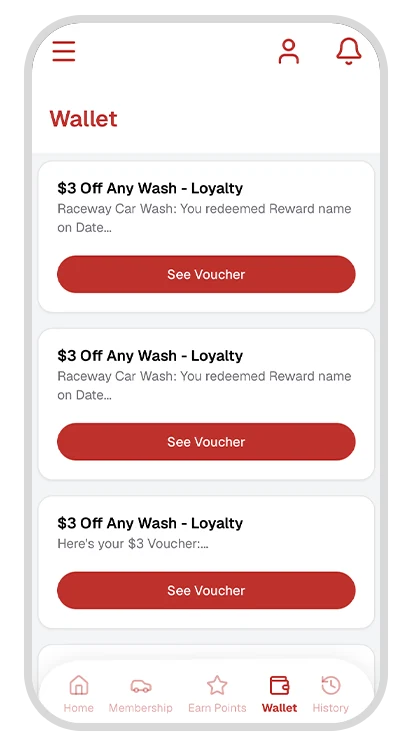 Digital Wallet app screen